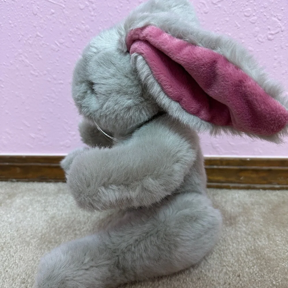 North American Bear Co. Grey Gray Jointed Bunny Rabbit Plush 14” Vintage Toy